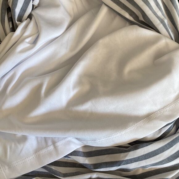 Frank Lyman Size 4 White and Black Striped Strapless Pencil Maxi Skirt Side Slit - Picture 5 of 7